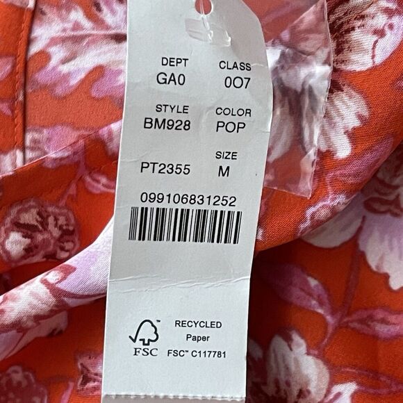 J.CREW Winter Garden Top in Poppy Fields Medium Red Pink NEW Floral Flower BM928 - Picture 7 of 11